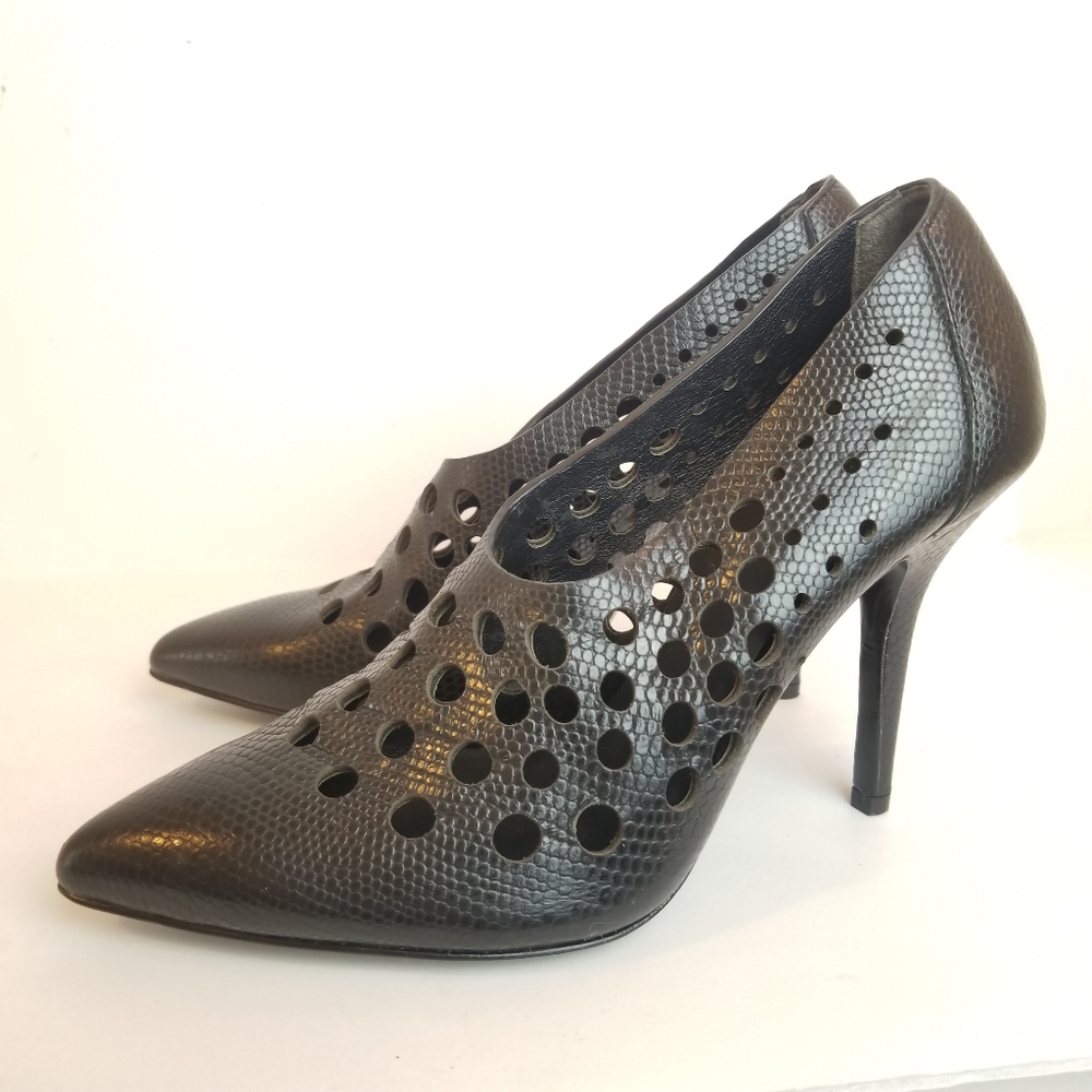 Alexander Wang Black Perforated Ankle Booties